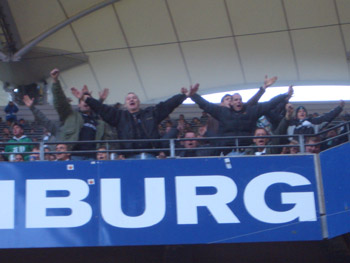 Gladbach-Fans in Hamburg