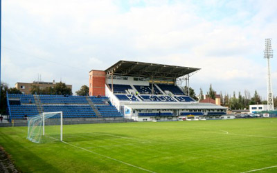 Die Haupttribne im Stadion Frantsika Kloze
