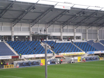 Die Haupttribüne im Stadion des SC Paderborn
