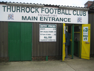 Eingang bei Thurrock FC