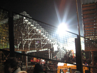 Stahlrohrtribnen des Stadio Comunale Artemio Franchi in Siena