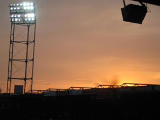Sonnenuntergang ber dem FC Zwolle Stadion