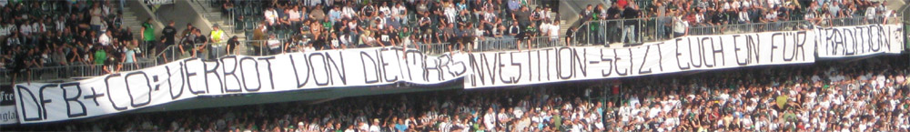 ...Spruchband zur ersten Halbzeit